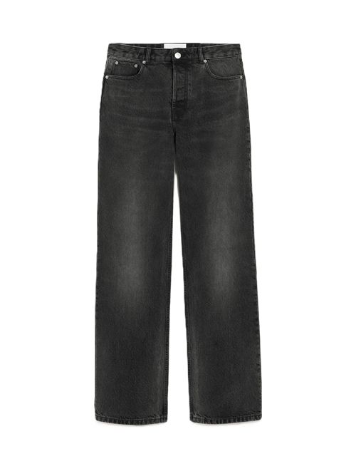 Ami Paris Jeans dal taglio ampio in denim nero effetto used. Ami Paris | HTR450.DE0124031 USED BLACK